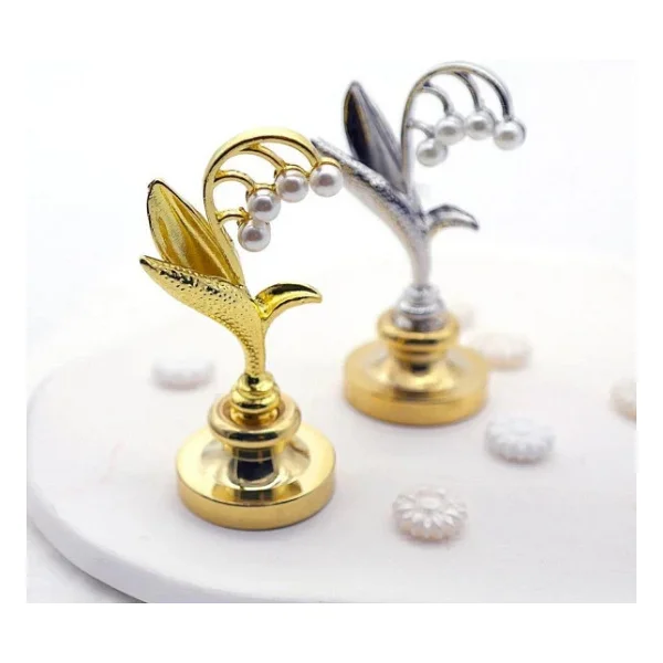 Mum Mühür Damga Kolu Premium Metal Çan Orkidesi Gold - Görsel 10