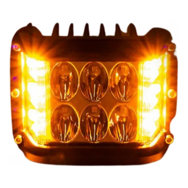 Off Road Motosiklet 45w 12 LED 10cm Beyaz Turuncu Çakarlı Kare Sis Farı Çalışma Lambası 2 Adet Sağ Sol - Görsel 2