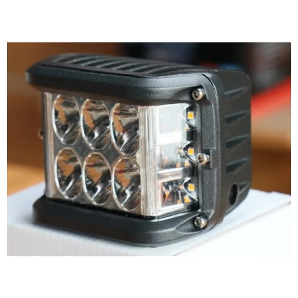 Off Road Motosiklet 45w 12 LED 10cm Beyaz Turuncu Çakarlı Kare Sis Farı Çalışma Lambası 2 Adet Sağ Sol - Görsel 3