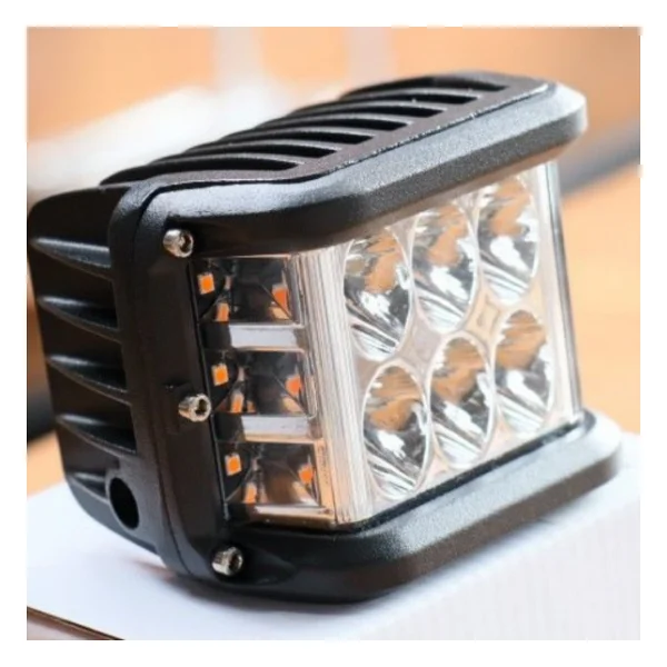 Off Road Motosiklet 45w 12 LED 10cm Beyaz Turuncu Çakarlı Kare Sis Farı Çalışma Lambası 2 Adet Sağ Sol - Görsel 7