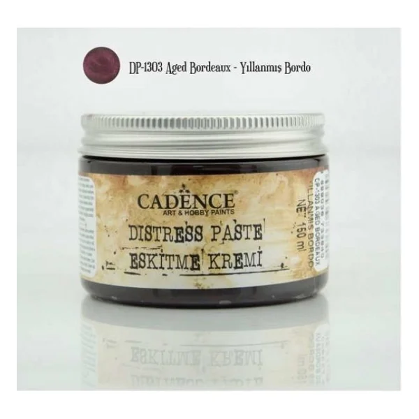 Cadence Distress Paste Eskitme Kremi 150 Ml. Yıllanmış Bordo 1303 - Görsel 2