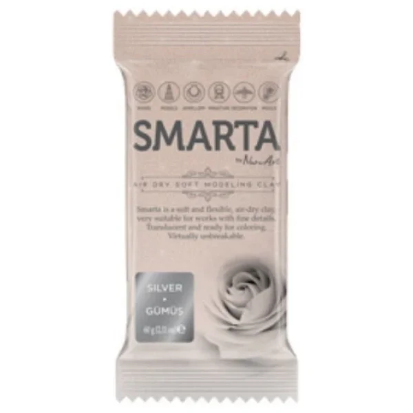 Smarta 60 Gr Metalik Gümüş Modelleme Hamuru - Görsel 5