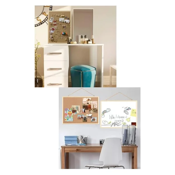 Mantar Pano Ahşap Çerçeve 60x90 Cm 1 Adet Harita Çivisi Hediyeli Duvara Monte Mantar Çerçeve Evde Okulda Büroda Ofiste - Görsel 6