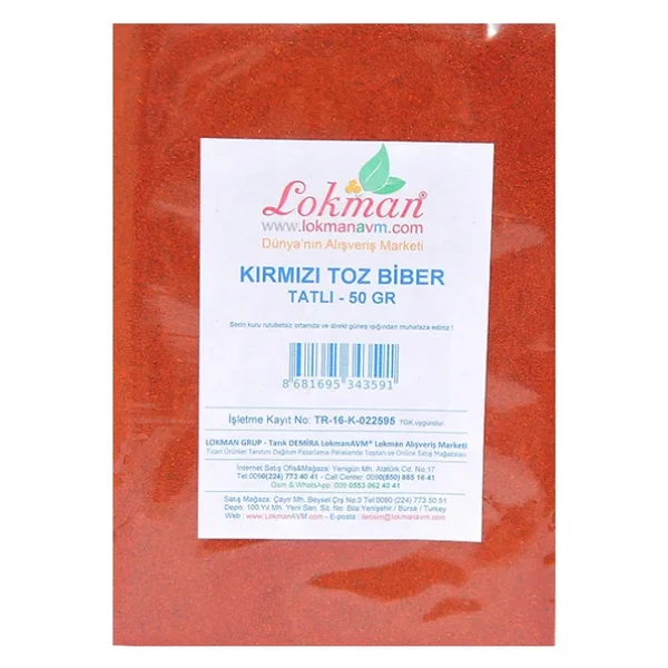 Kırmızı Toz Biber Tatlı Renk Biberi 50 Gr Paket - Görsel 7