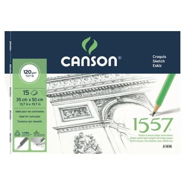 Canson 1557 35x50 120 Gr 15 Yaprak Eskiz Defteri - Görsel 4