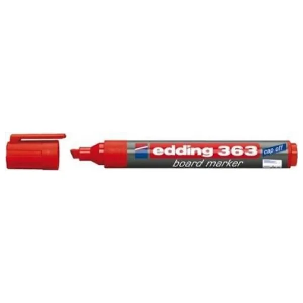 Edding 363 Kesik Uçlu Yazı Tahtası Kalemi Kırmızı - Görsel 2