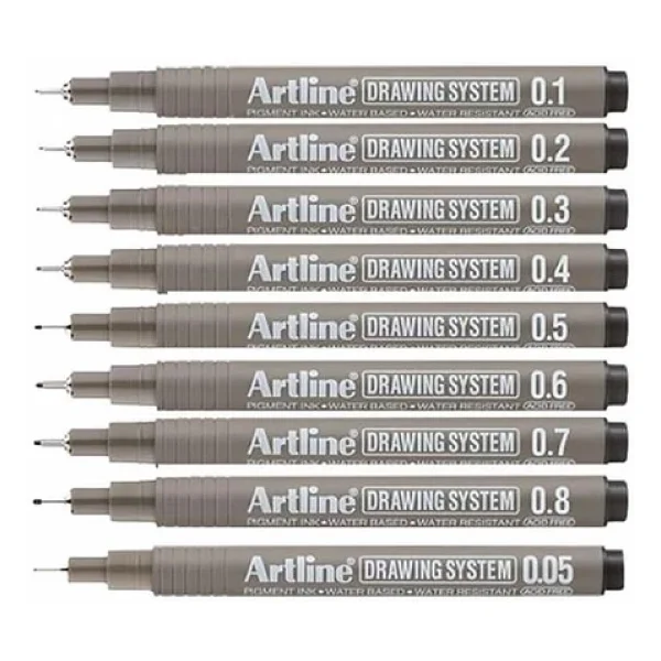 Artline Teknik Çizim Kalemi 9'lu Set - Görsel 4