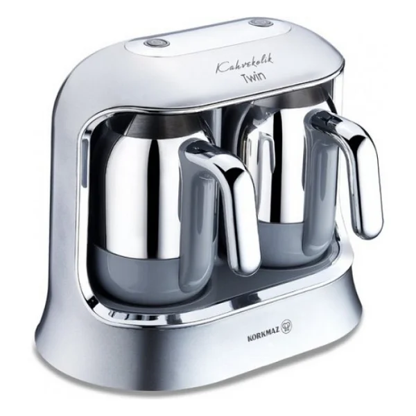 Korkmaz Kahvekolik A861-06 Twin Inox/Krom Türk Kahve Makinesi - Görsel 5