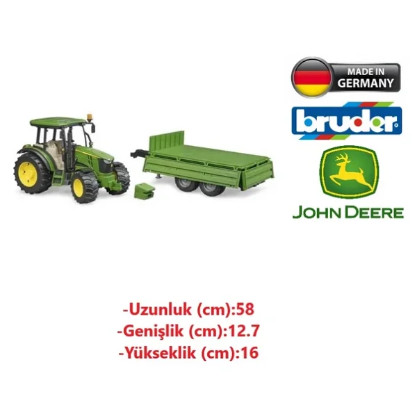 Bruder John Deere 5115m Traktör Ve Römork Br02108 - Görsel 4