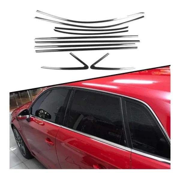 Audi A3 Hb Krom Cam Çıtası Çerçevesi 2013-2020 - Görsel 3
