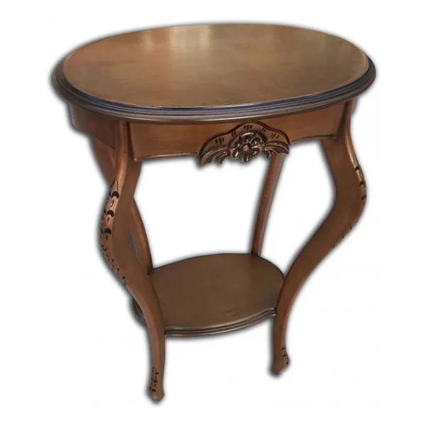 Fiskos St 17971 Ciceklik Oyma Model Kaplama Kayin Tabla Ayak Parlak Ceviz Elyapim - Görsel 4