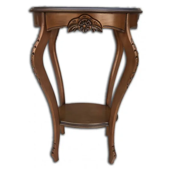 Fiskos Çiçeklik 12568 Oyma Oval Model Kayın Ayak Parlak Ceviz Mdf Tabla El Yapım - Görsel 6