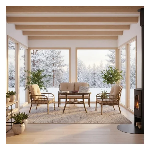 Capri Swing Pisa İkili Rattan Bahçe Balkon Oturma Grubu - Görsel 6