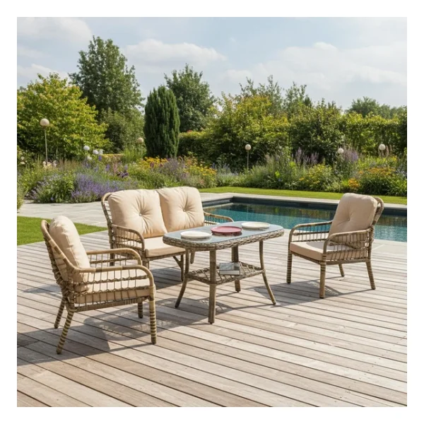 Capri Swing Pisa İkili Rattan Bahçe Balkon Oturma Grubu - Görsel 5