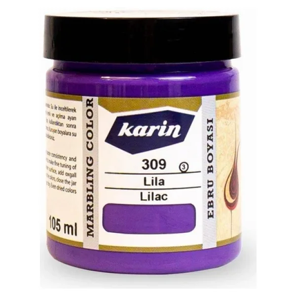 Karin Ezilmis Ebru Boyasi 105ml 309 Lila - Görsel 3