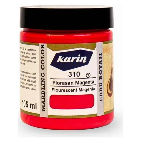 Karin Ezilmis Ebru Boyasi 105ml 310 Florasan Magenta - Görsel 3
