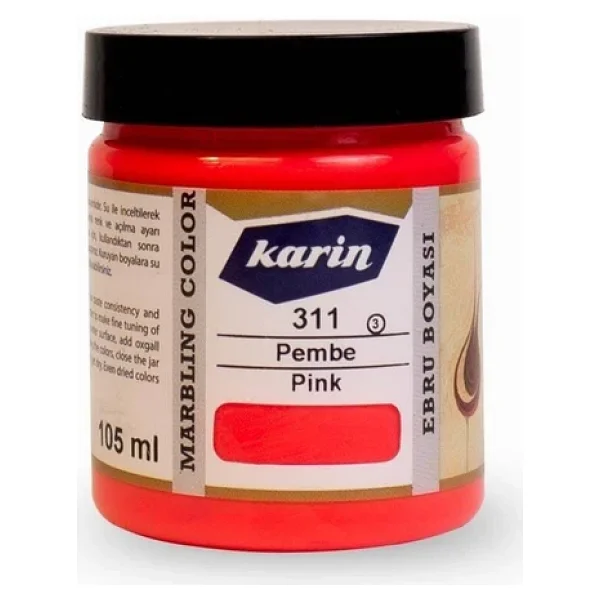 Karin Ezilmis Ebru Boyasi 105ml 311 Pembe - Görsel 3