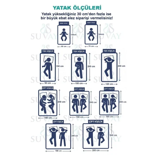 Suvay Micro Fitted Full Kenar Su Sıvı Geçirmez Alez Çarşaf Tek Çift Kişilik Beyaz Renkli Yatak Koruyucu - Görsel 6