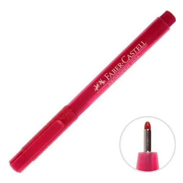 Faber-Castell 1554 Broadpen Kırmızı Keçeli Kalem - Görsel 8