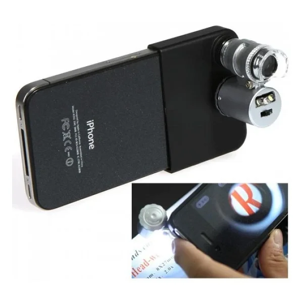 Iphone5 İçin Uyumlu Kapaklı Lens Mikroskop Taşınabilir Mini Cep Boyutu LED Mikroskop - Görsel 8