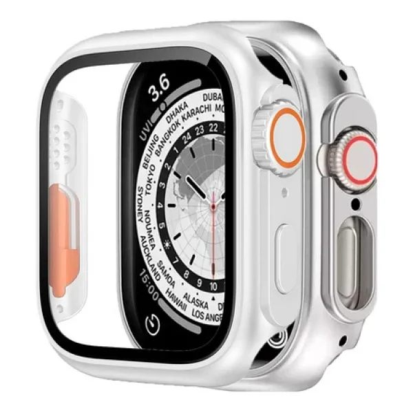 Binano Apple Watch 41mm Ultra Dönüştürücü Kasa Ve Ekran Koruyucu Beyaz - Görsel 3