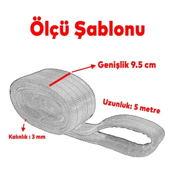 Sapan Polyester Spanzet 4 Ton 5 Metre Gri Saglam Yuk Kaldirma Tasima Indirme Halat - Görsel 3