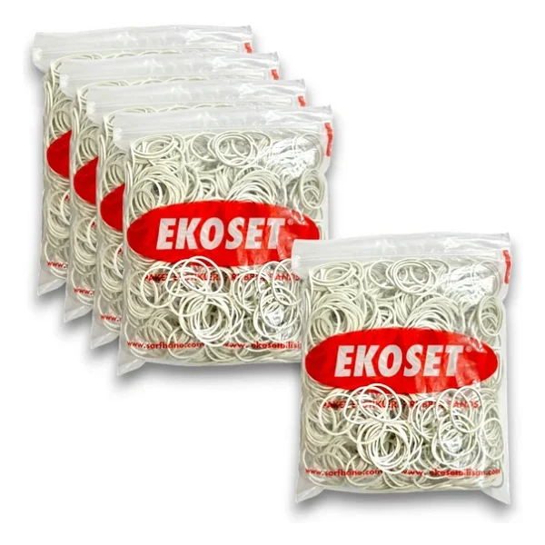 Ekoset 40mm Beyaz Kauçuk Paket Ambalaj Lastiği 5.000 Adet - Görsel 3