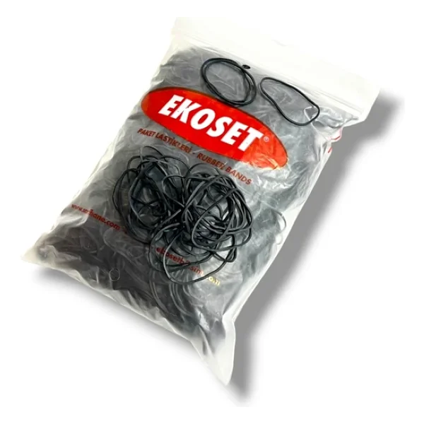 Ekoset Siyah Paket Ambalaj Para Lastiği 1000 Adet 70mm - Görsel 7