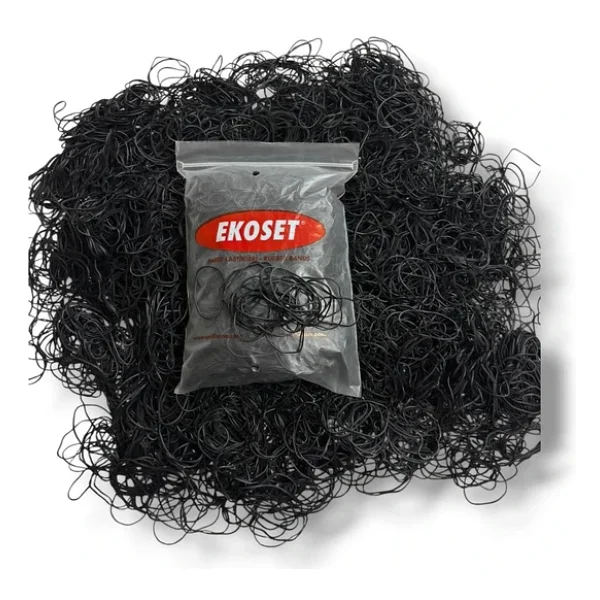 Ekoset Siyah Paket Ambalaj Para Lastiği 1000 Adet 70mm - Görsel 9