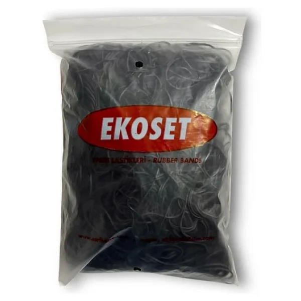 Ekoset Siyah Paket Ambalaj Para Lastiği 1000 Adet 70mm - Görsel 3