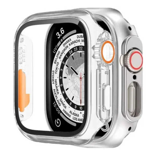 Binano Apple Watch 45mm Ultra Dönüştürücü Kasa Ve Ekran Koruyucu Şeffaf - Görsel 3