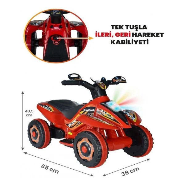 UJ Toys Safari Kırmızı 6 V Akülü ATV - Görsel 2