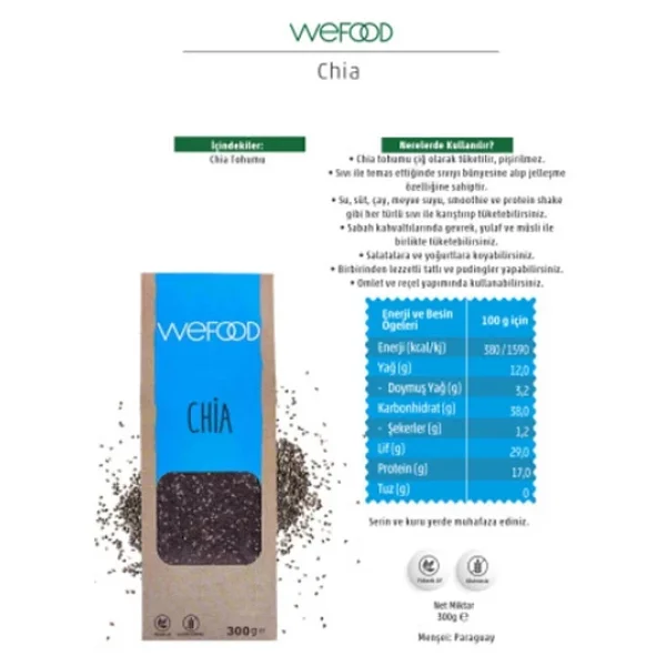 Wefood Glutensiz Siyah Chia 400 Gr - Görsel 5
