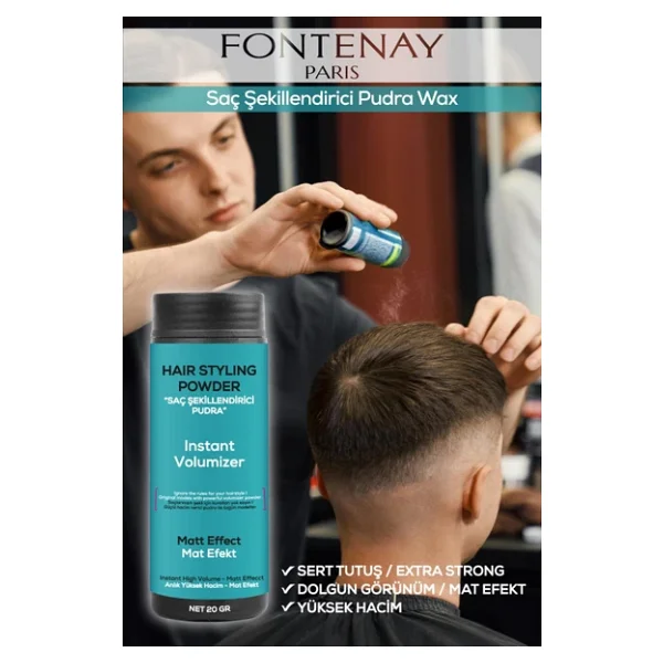 Fontenay Saç Şekillendirici Pudra Toz Wax Mat Effect Mavı 20gr X2 - Görsel 5