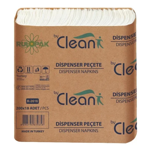 Rulopak By Clean Dispenser Peçete 200 Yaprak 18'li Paket - Görsel 3