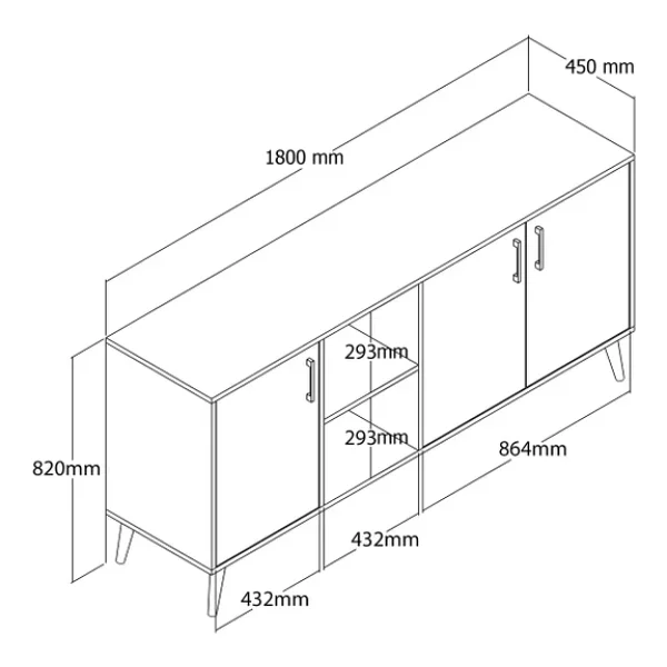 Mezza 1622 Exxen 180 Cm (Ahşap Ayakli) Modern Konsol Ürgüp - Görsel 8