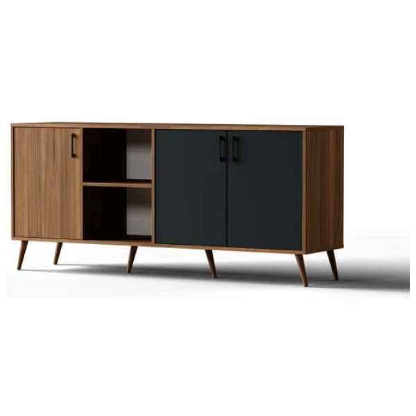 Mezza 1620 Exxen 180 Cm (Ahşap Ayakli) Modern Konsol Ürgüp Antrasit - Görsel 7