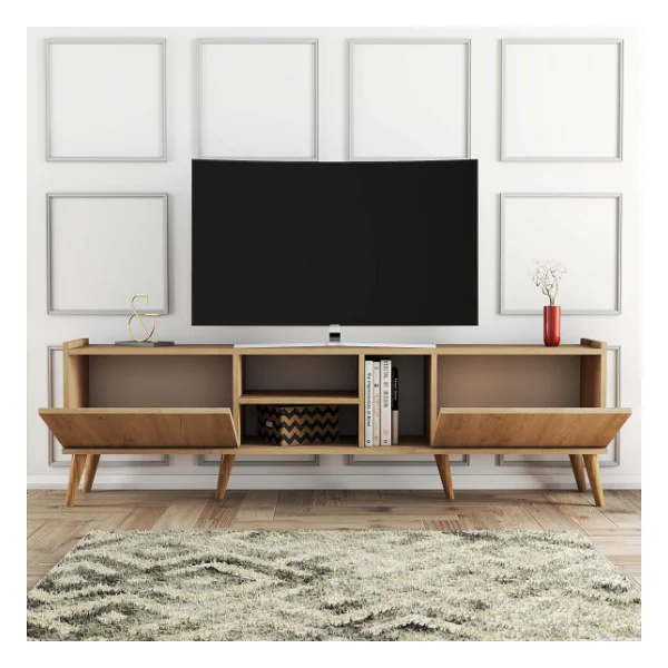 Mezza 1350 Lotus 180 Cm (Ahşap Ayaklı) TV Ünitesi Sepet Rengi - Görsel 3