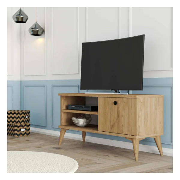 Mezza 1552 Retro TV Ünitesi 90 Cm Sepet Renk - Görsel 3