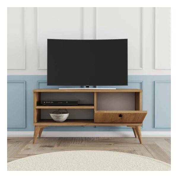 Mezza 1552 Retro TV Ünitesi 90 Cm Sepet Renk - Görsel 5