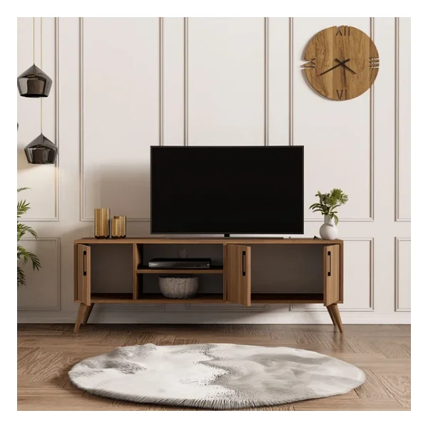 Mezza 1582 Exxen 150 Cm Ahşap Ayaklı TV Ünitesi Hat Rengi - Görsel 3