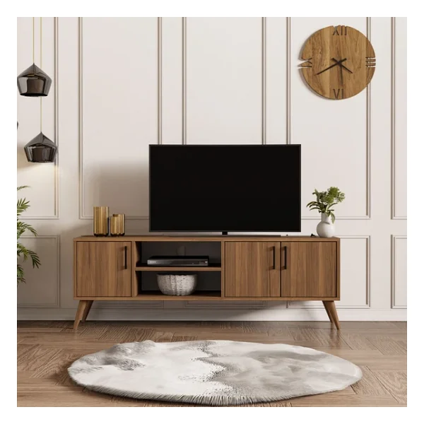 Mezza 1582 Exxen 150 Cm Ahşap Ayaklı TV Ünitesi Hat Rengi - Görsel 2