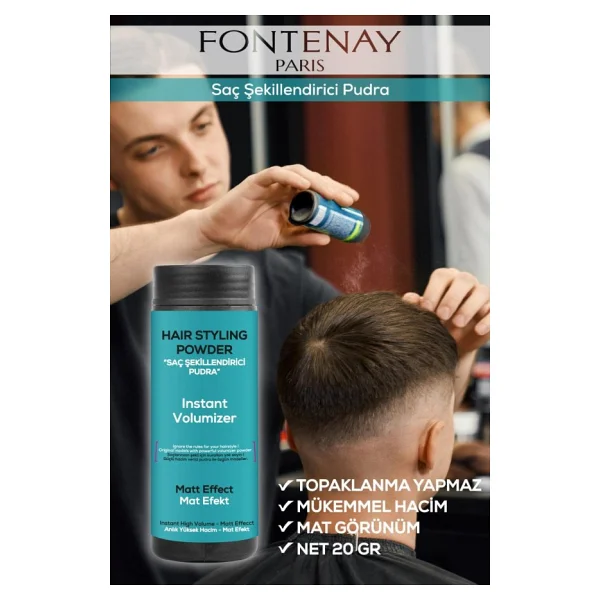Fontenay Saç Şekillendirici Pudra Toz Wax Matt Effect + Şekil Tarağı + Saç Sprey 3'lü Set - Görsel 5