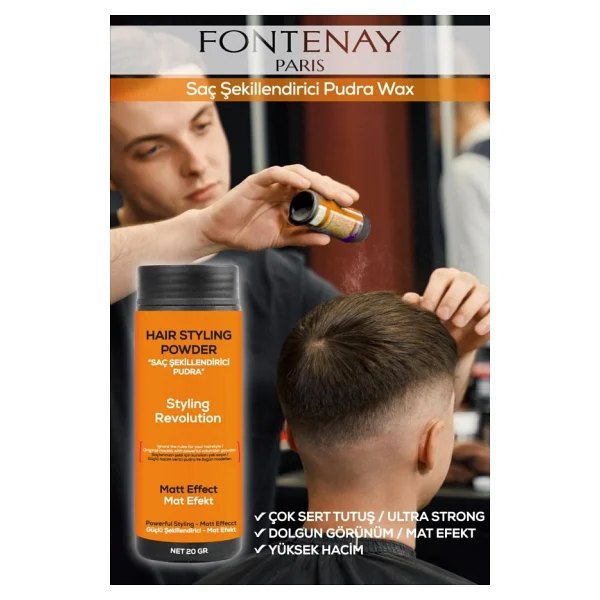 Fontenay Saç Şekillendirici Pudra Toz Wax Ultra Strong Turuncu X3 + Saç Spreyi 400ml 4'lü Set - Görsel 5