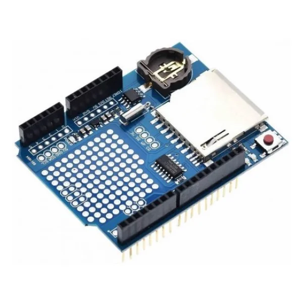Arduino Sd Kart Rtc Saat Data Kayıt Logger Shield Ds1307 2x LED Prototip Pcb Alanı Reset Butonu - Görsel 6
