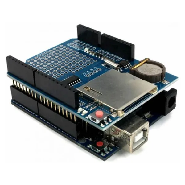 Arduino Sd Kart Rtc Saat Data Kayıt Logger Shield Ds1307 2x LED Prototip Pcb Alanı Reset Butonu - Görsel 7