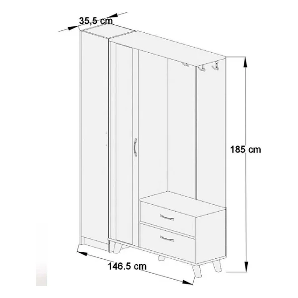 Abre Mobilya Vm-34342 Portmanto - Görsel 4