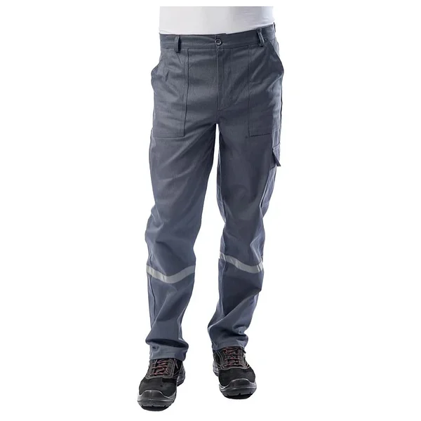 Kışlık İş Takımı Çok Cepli Reflektörlü Mont 4111 Ve 7/7 İş Pantolonu 2958 Gri Renk Yüzde Yüz Pamuk - Görsel 9