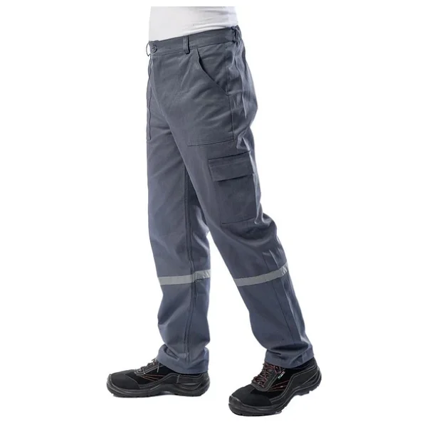 Kışlık İş Takımı Çok Cepli Reflektörlü Mont 4111 Ve 7/7 İş Pantolonu 2958 Gri Renk Yüzde Yüz Pamuk - Görsel 10