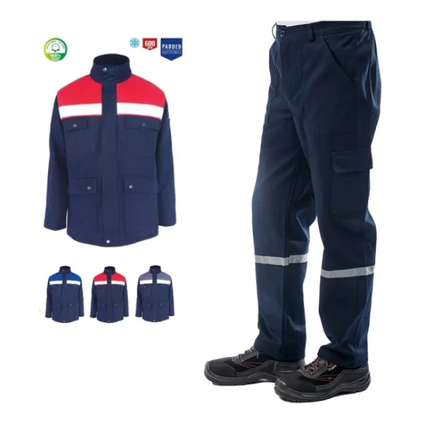 Kışlık İş Takımı Çok Cepli Reflektörlü Mont 4111 Ve 7/7 İş Pantolonu 2958 Lacivert Renk Yüzde Yüz Pamuk - Görsel 2